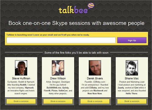 Talk-bee-screenshot in Building An Effective Coming Soon Page For Your Product