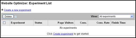 website optimizer step1